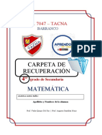 Carpeta de Recuperación - Cuarto Grado de Secundaria