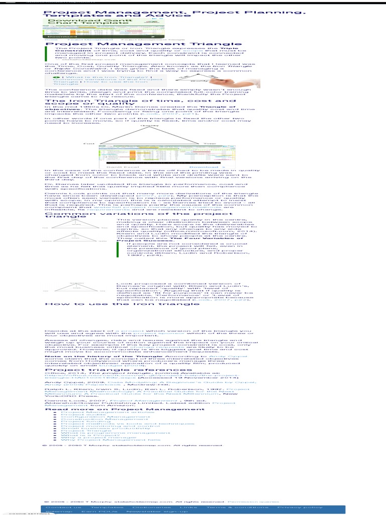 1 Project Management Triangle - Time, Cost and Quality - Iron Triangle ...