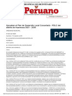 Aprueban El Plan de Desarrollo Local Concertado - PDLC Del Distrito de Huarmaca 2021 - 2030