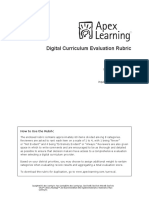 Digital Curriculum Evaluation Rubric: Apex Learning