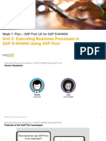 Unit 2: Executing Business Processes in SAP S/4HANA Using SAP Fiori