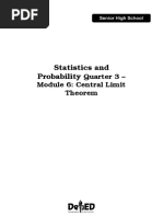 Statistics and Probability: Quarter 3 - Module 6: Central Limit Theorem