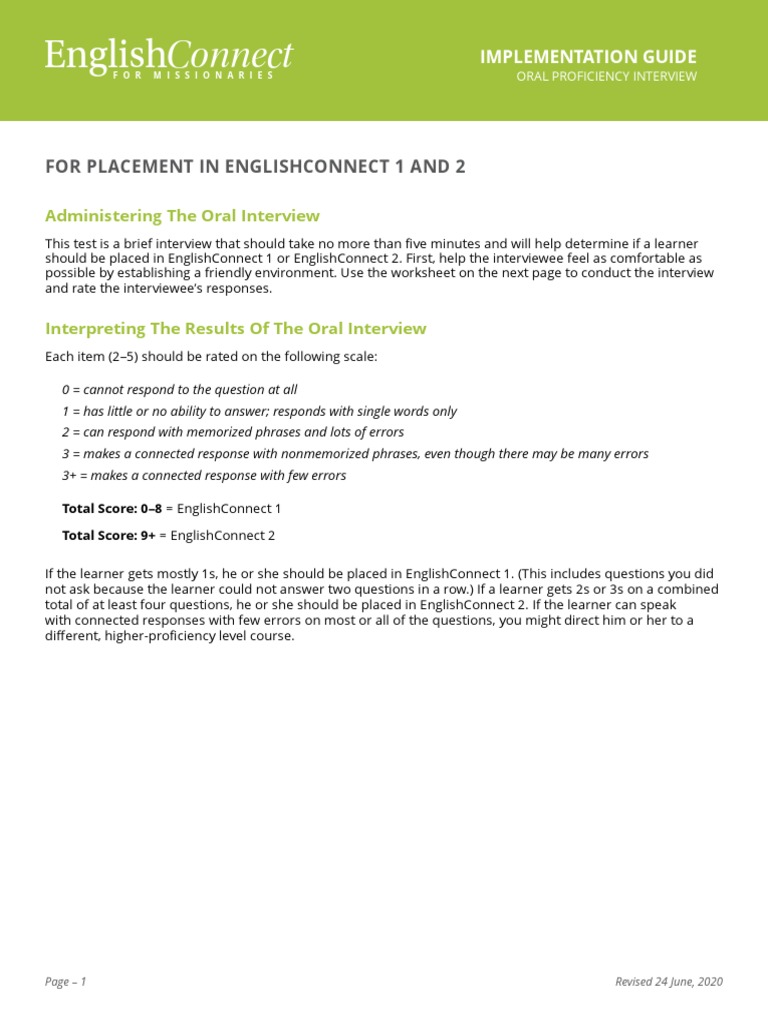 Oral Proficiency Interview | PDF | Interview | Cognition