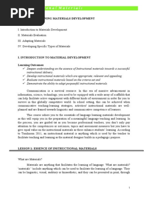 LANGUAGE LEARNING MATERIAL DEVELOPMENT