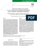 Tratamiento de La Recidiva en Un Paciente Con Extracciones Previas de Primeros Premolares, para Su Remisión A Odontología Restauradora