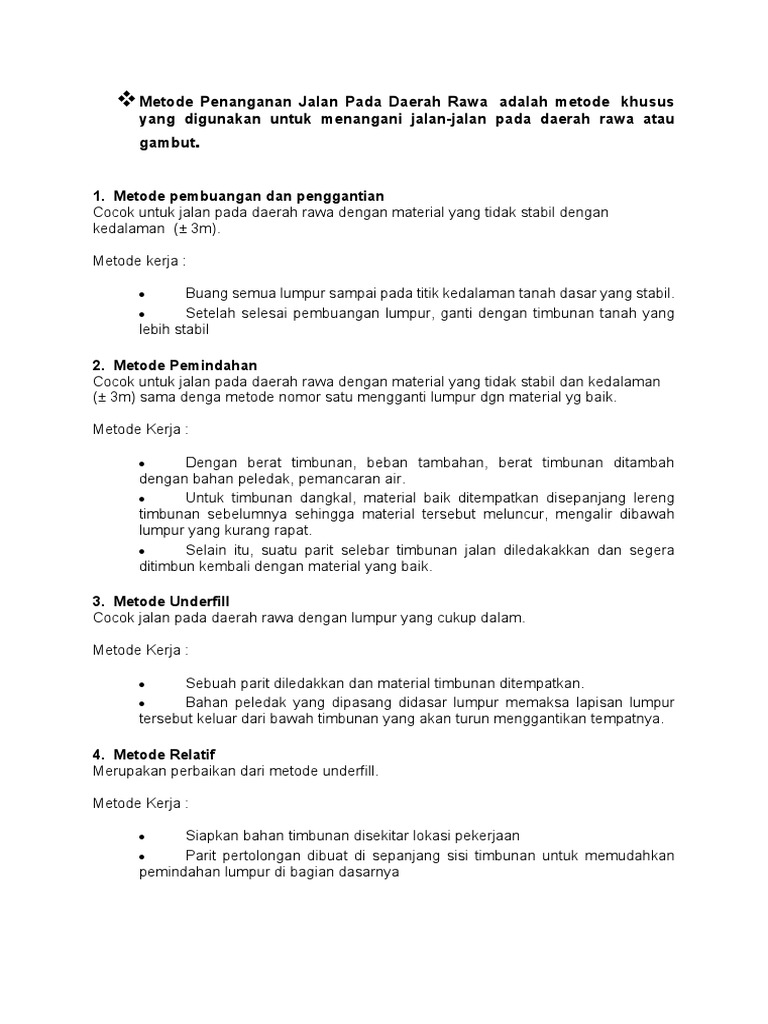 Metode Penanganan Jalan Rawa | PDF
