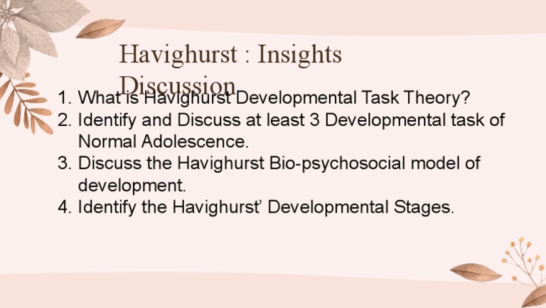 Havighurst Developmental | PDF