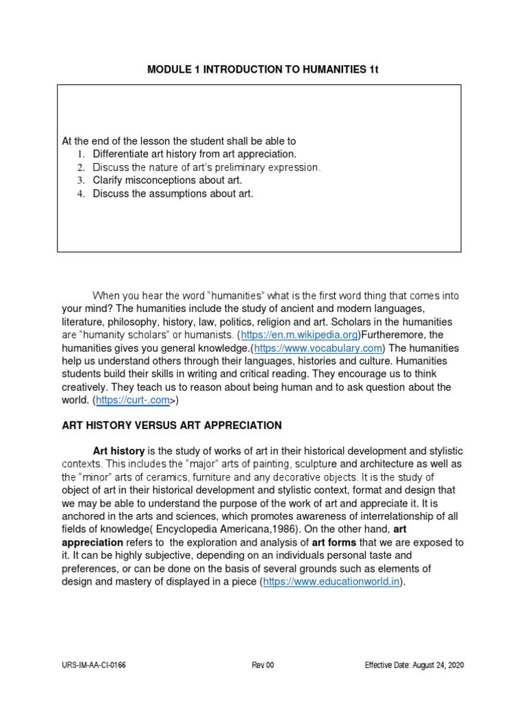 Understanding Art and Its Significance | PDF | Humanities | Paintings