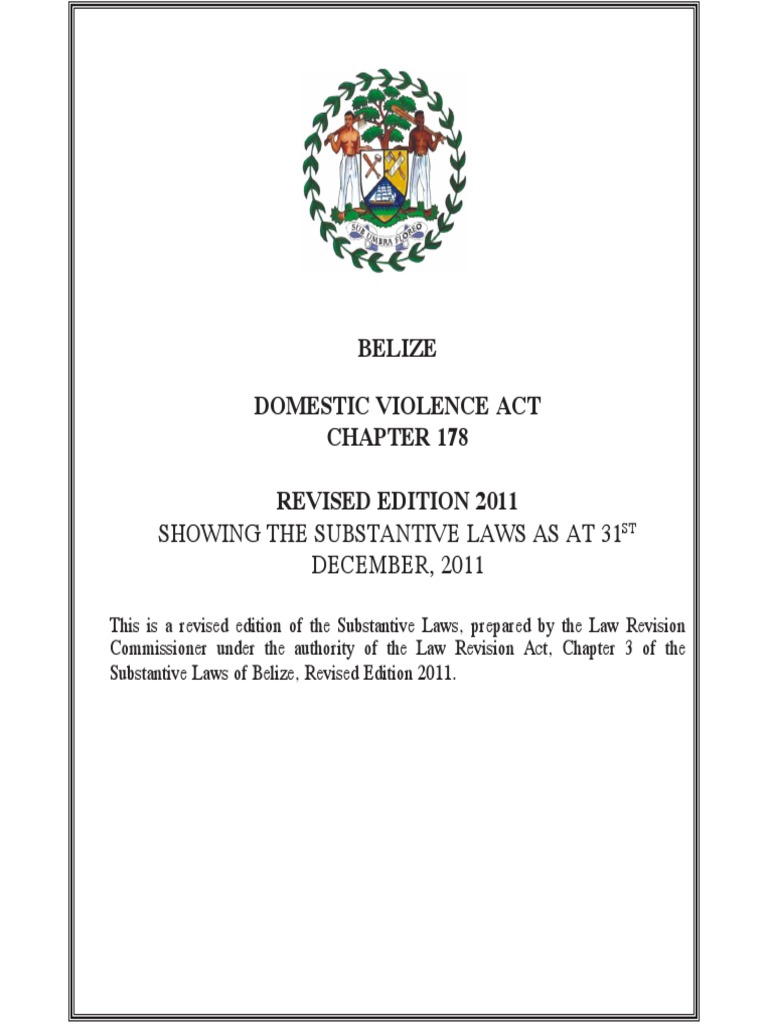 Analysis of the Domestic Violence Act of Belize | PDF | Restraining ...