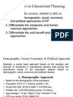 Approaches in Educational Planning: at The End of The Session, Student Is Able To