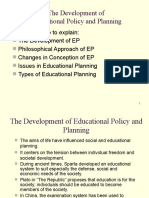 The Development of Educational Policy and Planning