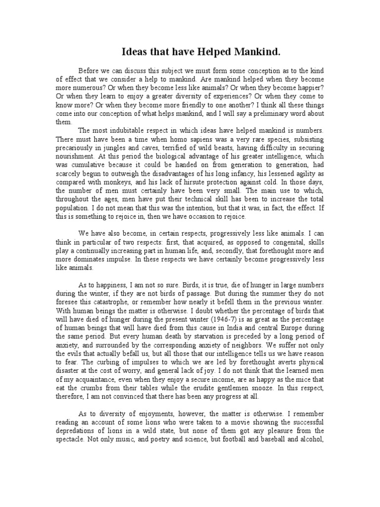 Ideas That Have Helped Mankind PDF Liberty Science