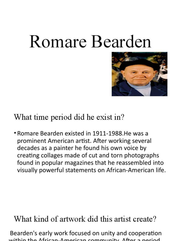 Romare Bearden: Influential African-American Artist | PDF | Social ...