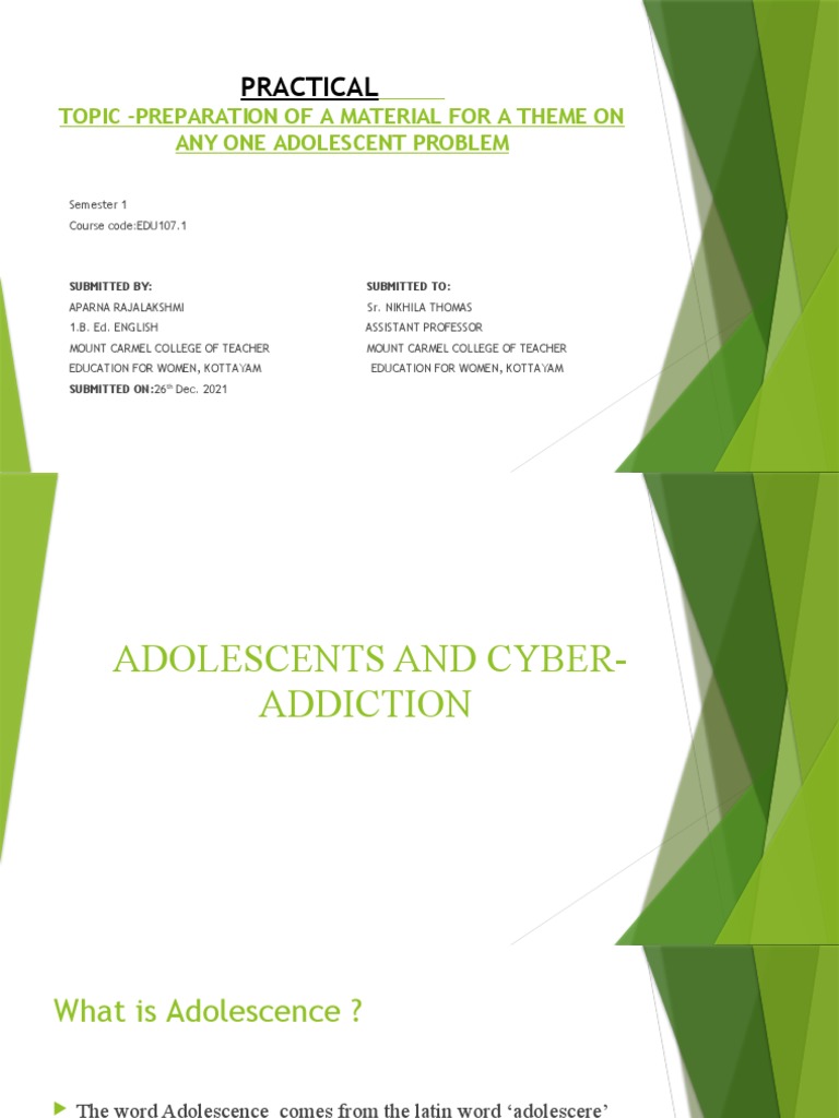 Cyber Addiction in Adolescents | PDF | Adolescence | Internet