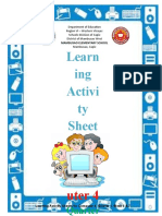 Learn Ing Activi Ty Sheet S For: Comp Uter 4