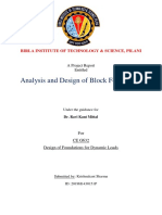 Analysis and Design of Block Foundation: Birla Institute of Technology & Science, Pilani