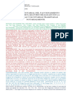 La Forma Notarial Del Faccionamiento Del Auto Declaratorio Realizado en La Diligencias Voluntarias Tramitadas Notarialmente