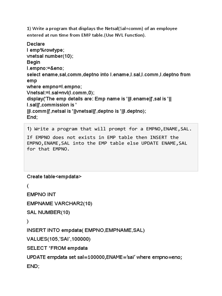 Plsql-Hanfds On Assignment-Incomplete | PDF | Subroutine | Control Flow