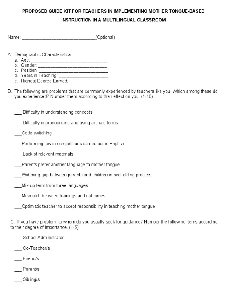 Teacher's Guide for Multilingual Classrooms | PDF