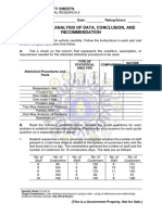 Statistical Analysis of Data, Conclusion, and Recommendation