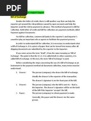 Bill of Exchange