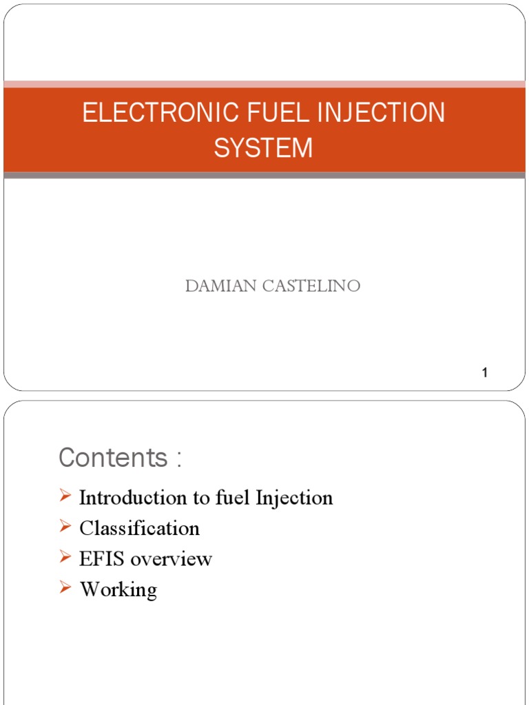 Electronic Fuel Injection System Damian Castelino PDF Fuel