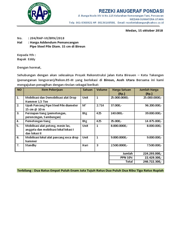 Addendum Volume Dan Item Baru | PDF