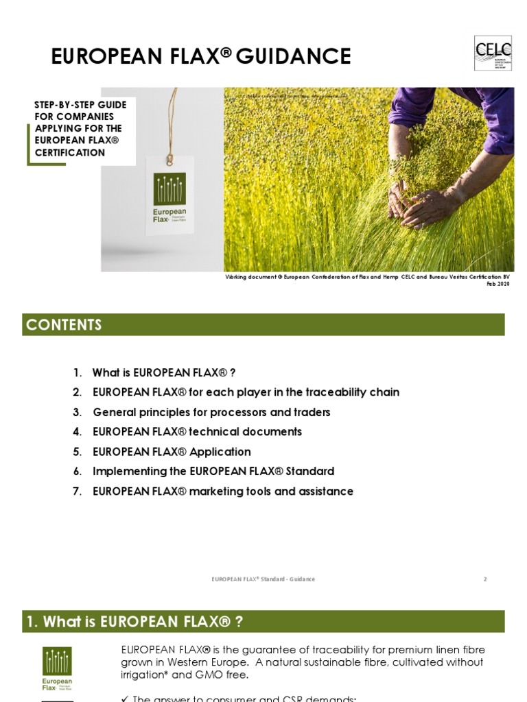 European Flax Guidance StepByStep Guide For Companies Applying For