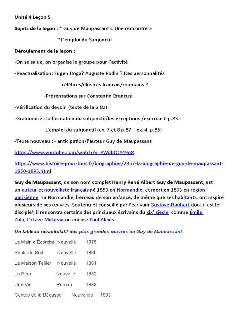 Devoir Sur Pierre Et Jean De Maupassant A 2 U 4 Lecon 5 | PDF | Guy de Maupassant | Littérature française