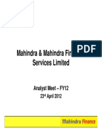 Mahindra Financial Services Analyst Meet Overview