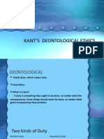 Kant's Deontological Ethics