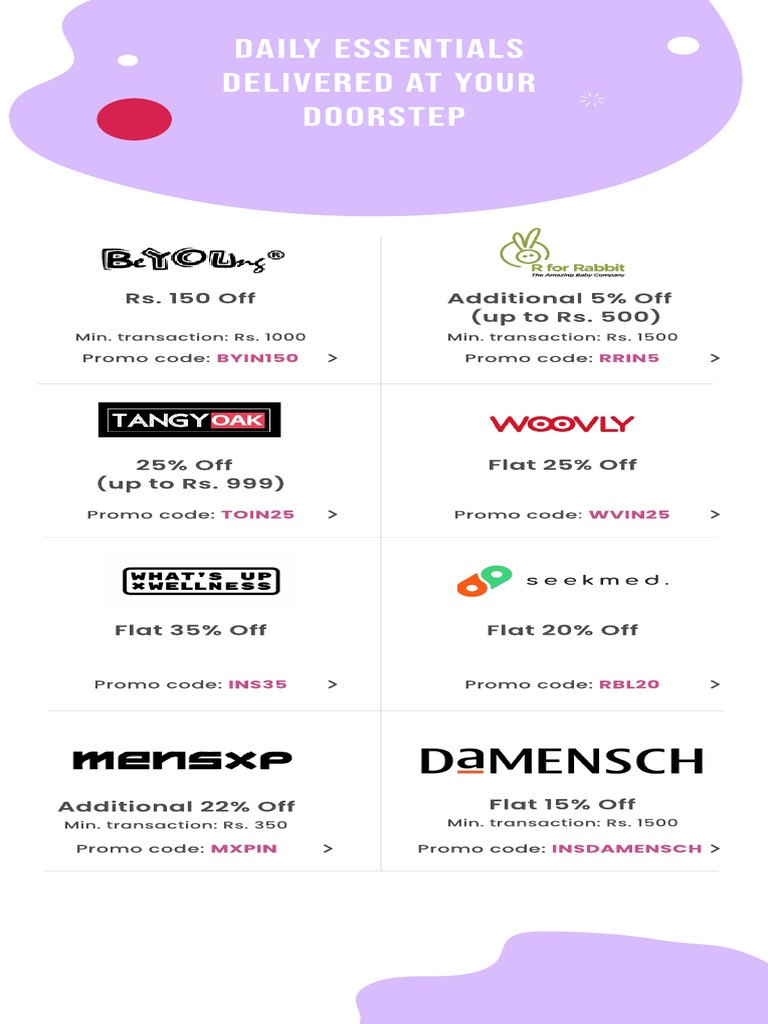 Daily Essentials Delivered at Your Doorstep: Rs. 150 Off Additional 5% ...