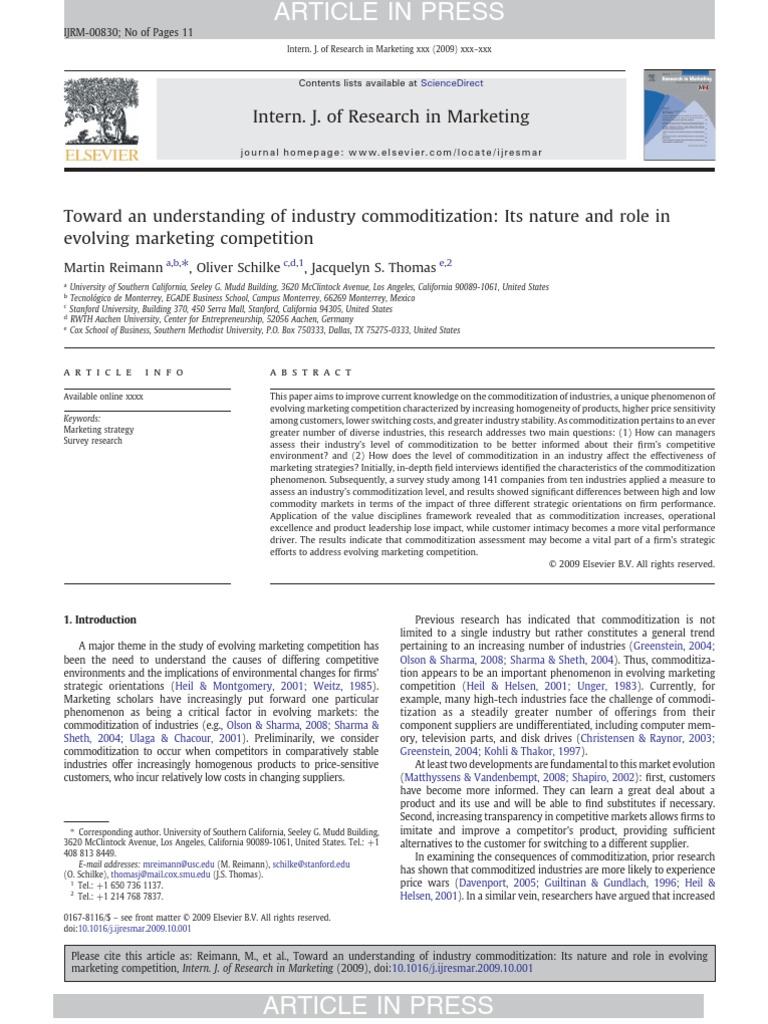 Understanding Industry Commoditization | PDF | Commodity | Validity ...