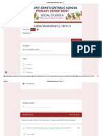 Social Studies Worksheet 2, Term 3