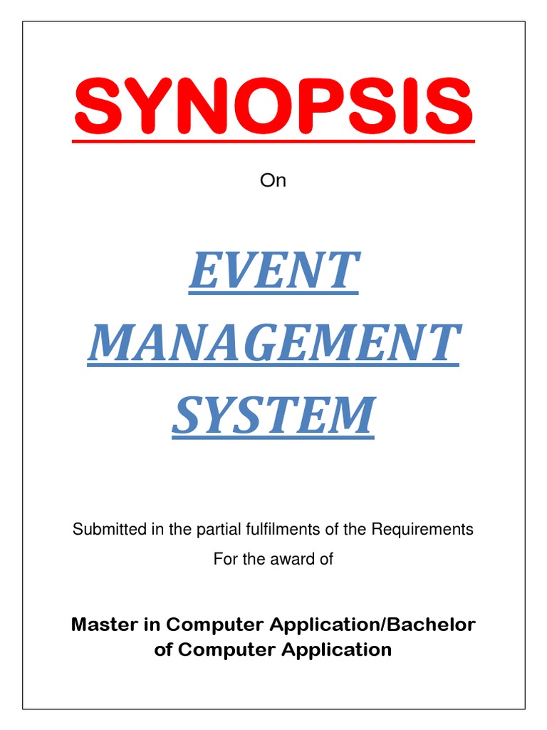 45 - Event Management System-Synopsis | PDF | C Sharp (Programming ...
