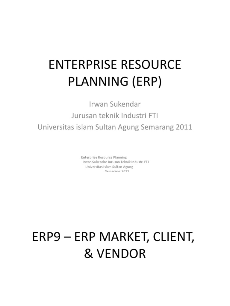 ERP7 - ERP Market, Client, & Vendor | PDF | Enterprise Resource ...