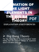 Formation of The Light Elements in The Big Bang Theory: Explanation and Evidences