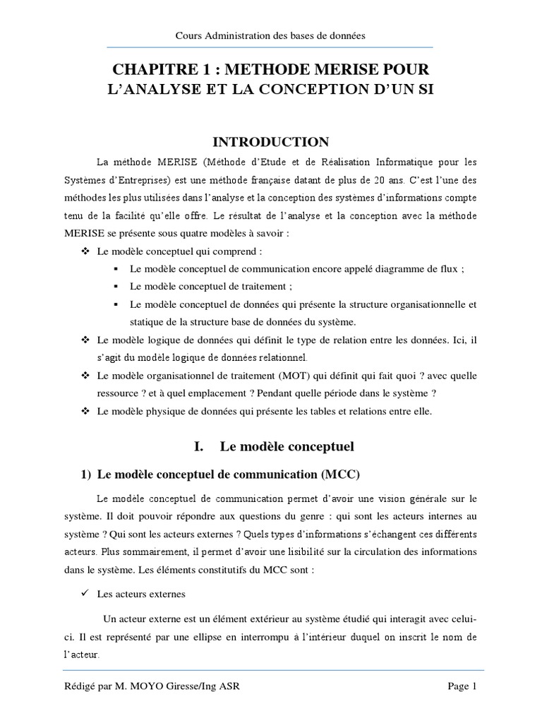 Méthode Merise en Analyse SI | PDF | Sciences de l'information ...