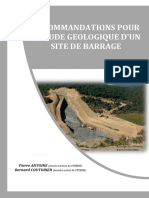 Recommandations Pour L Etude Geologique D Un Site de Barrage Version Du 20.04.2016 Finale