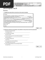 Oxford Solutions Intermediate U8 Progress Test B