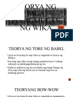 6teorya NG Mga Pinagmulan NG Wika