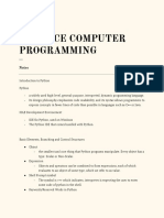 Advance Computer Programming: Notes