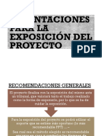 Orientaciones para La Exposición Del Proyecto