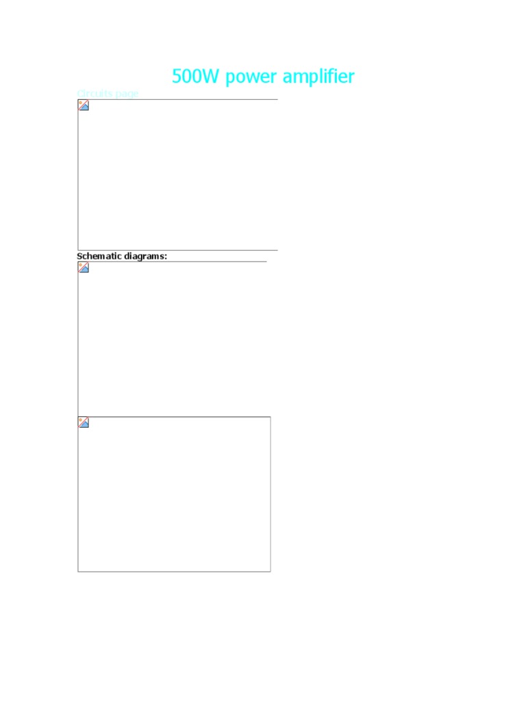 500W Power Amplifier | PDF | Amplifier | Rectifier