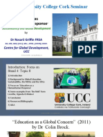 University College Cork Seminar: Education As Humanitarian Response
