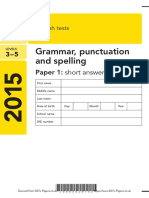 Ks2 English 2015 Grammar Punctuation Spelling Paper 1 Short Answer Questions