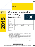 ks2 English 2015 Grammar Punctuation Spelling Paper 2 Spelling