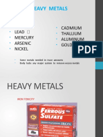 Heavy Metals: Iron Lead Mercury Arsenic Nickel Cadmium Thallium Aluminum Gold