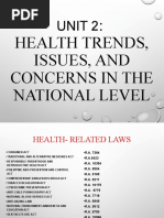 Health Trends, Issues, and Concerns in The National Level: Unit 2