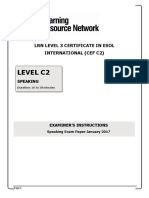 LRN Level C2 January 2017 Speak Exam Instr